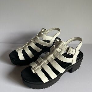 Steve Madden Black and White Platform Sandals